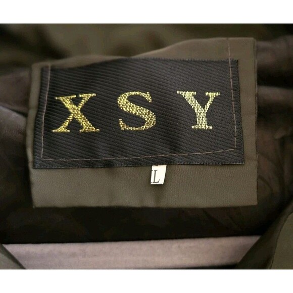 XSY Puffer Jacket Winter Coat Juniors Large L LG Olive Green Hooded Quilted Warm - Picture 8 of 12